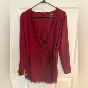 Forever 21 Contemporary Maroon Romper